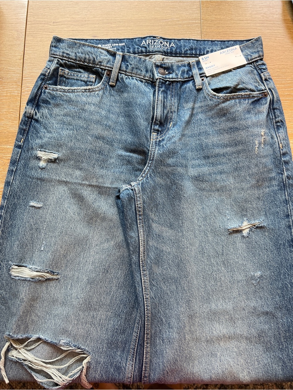 Arizona Jean Company Blue Baggy Low-Rise Denim Jeans